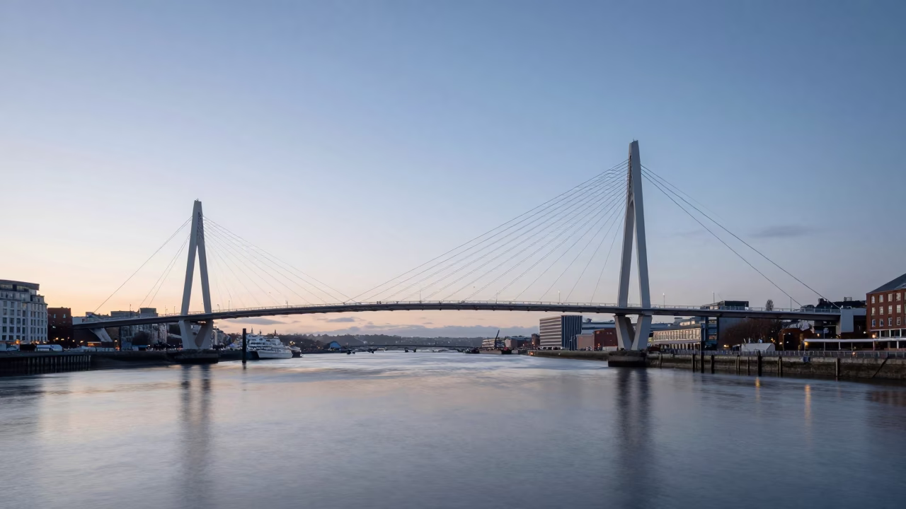 Historic Harbor in Bristol at First Light Of Dawn in in Bristol, United Kingdom