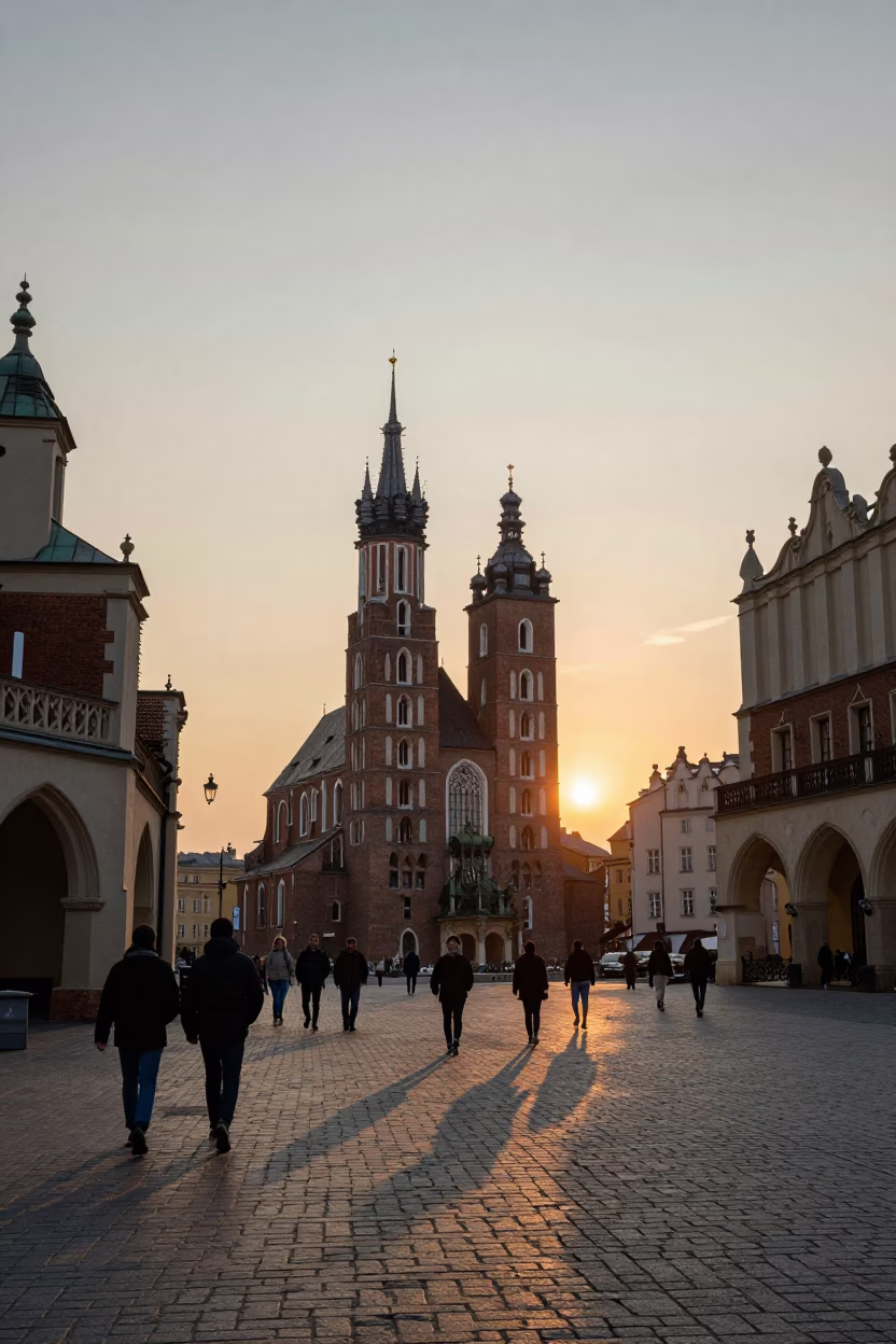 Historic Old Town Architecture And Cobblestone Streets in Krakow in in Krakow, Poland