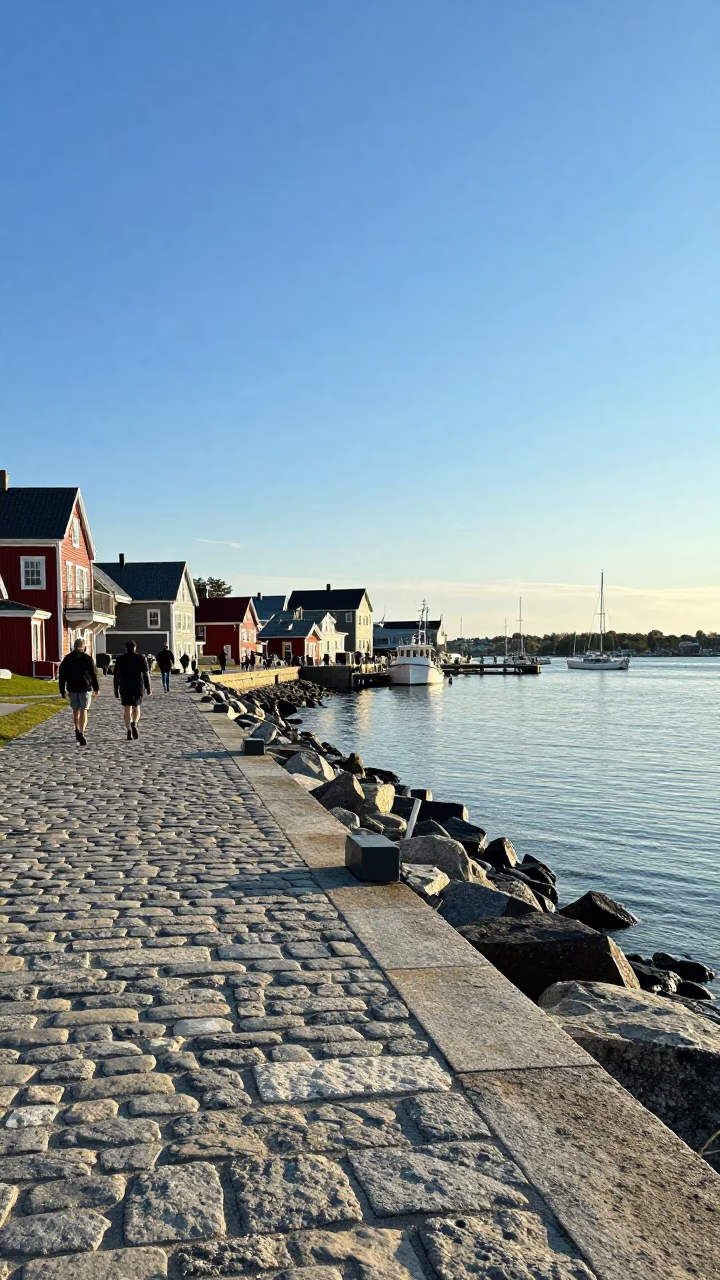 Historic Waterfront Halifax Late Morning Light and Maritime Activity in in Halifax, Nova Scotia, Canada