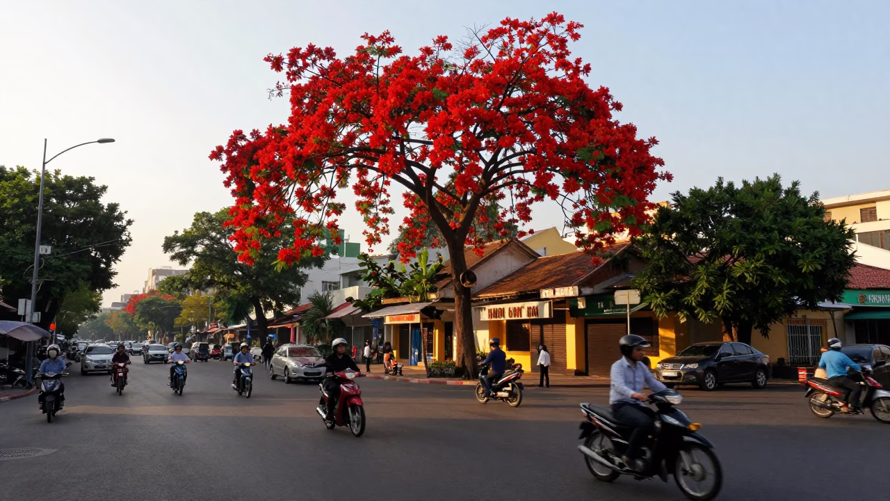 Ho Chi Minh City Flame Tree in in Ho Chi Minh City, Vietnam