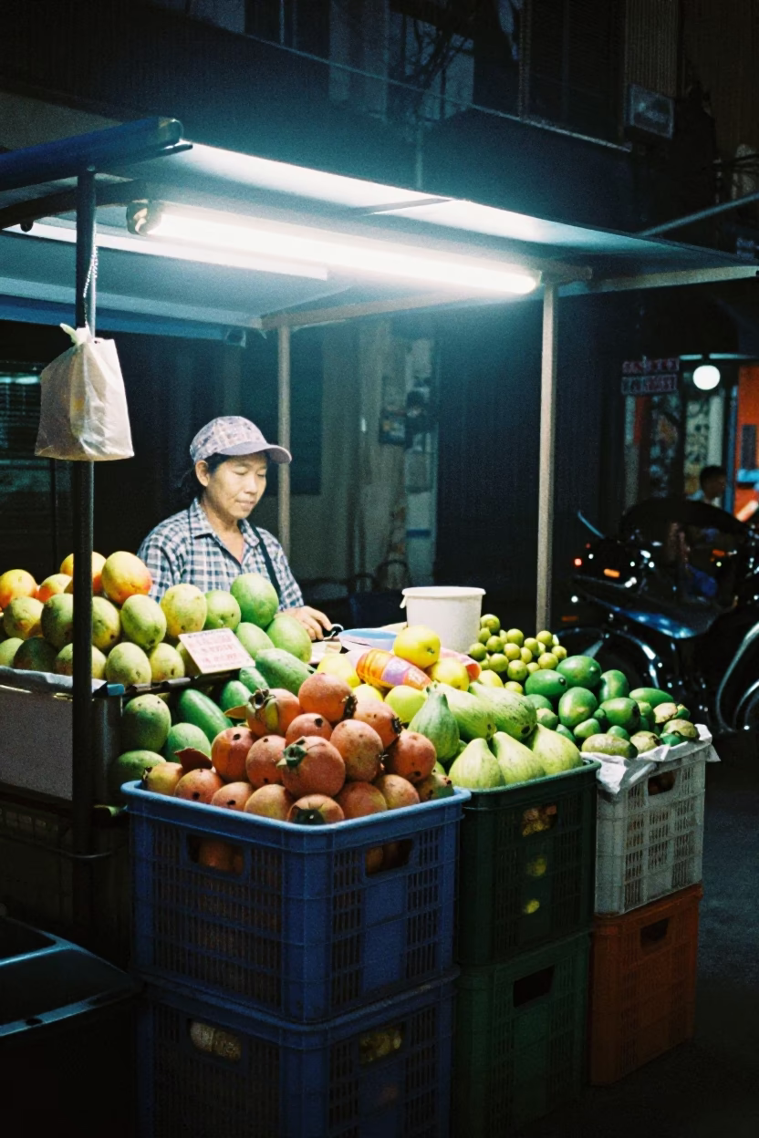 Ho Chi Minh City Fruit Stall in in Ho Chi Minh City, Vietnam