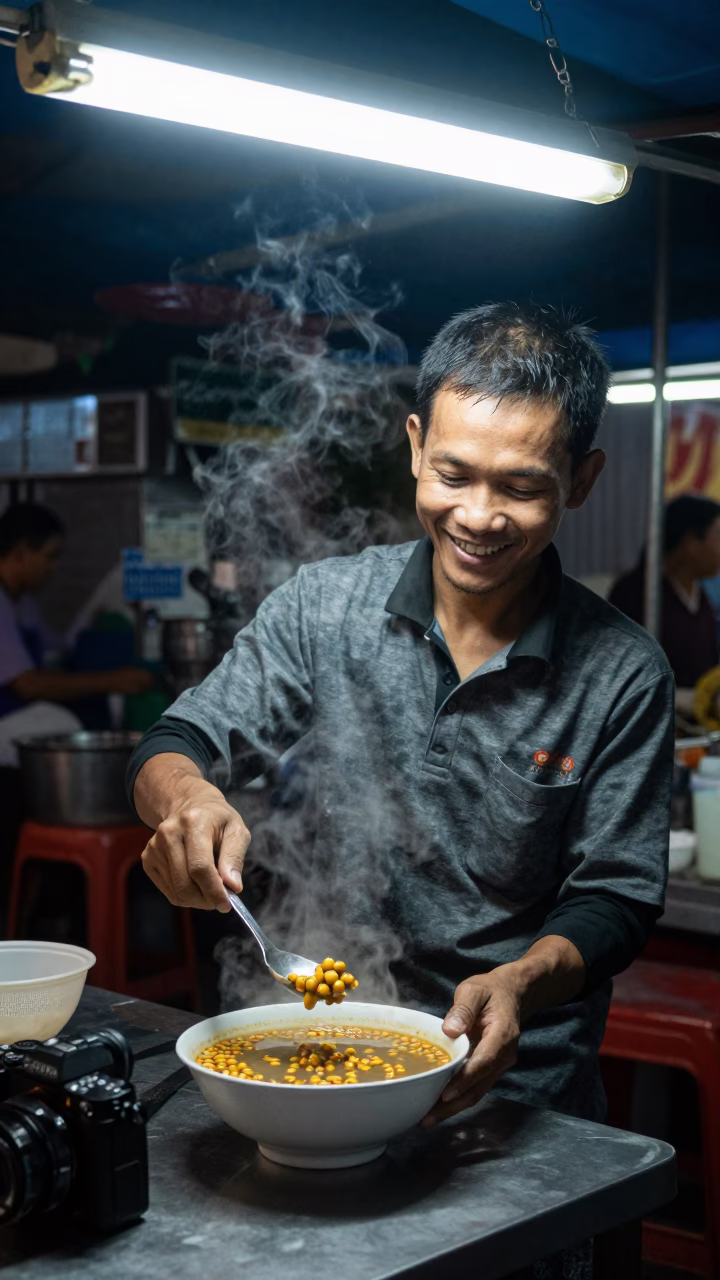 Ho Chi Minh City Groundnut Soup at Deep In The Night Light in in Ho Chi Minh City, Vietnam