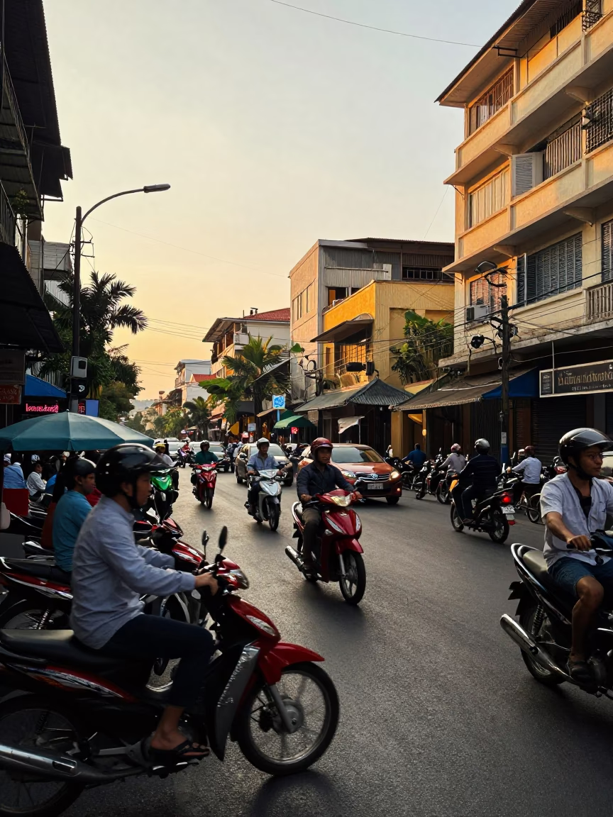 Ho Chi Minh City Late Afternoon at The Late Afternoon Light in in Ho Chi Minh City, Vietnam