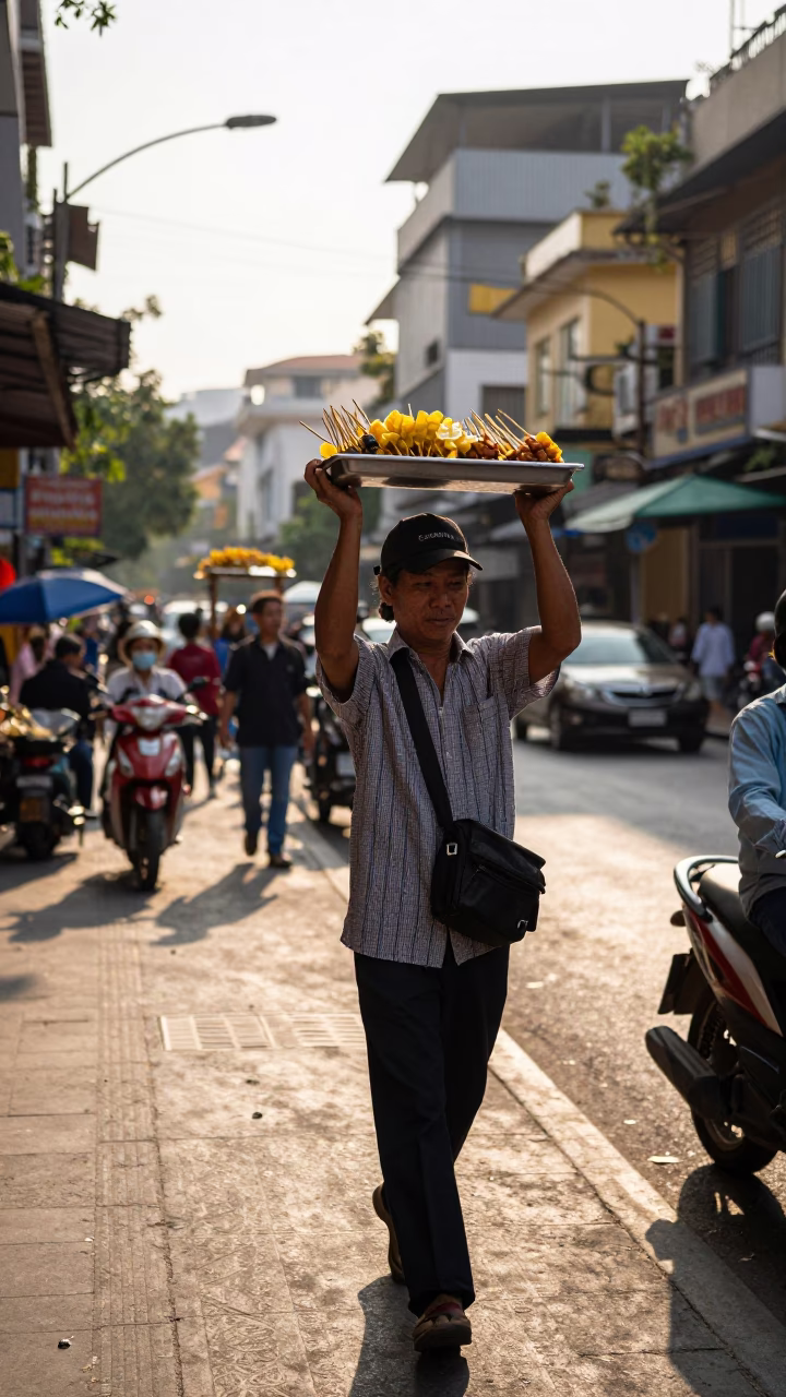 Ho Chi Minh City Satay Skewers at Clear Late-afternoon Light in in Ho Chi Minh City, Vietnam