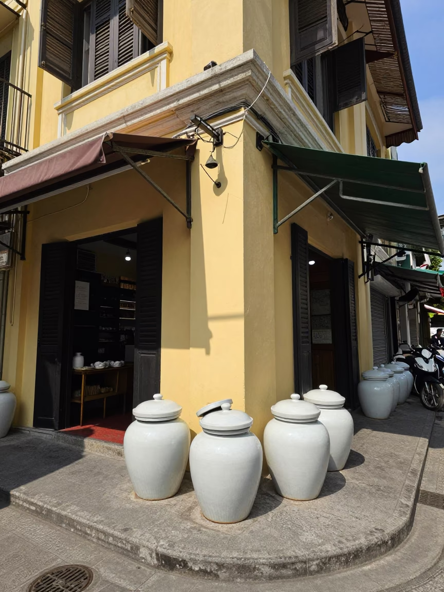 Ho Chi Minh City Street Corner at Midday Light in in Ho Chi Minh City, Vietnam