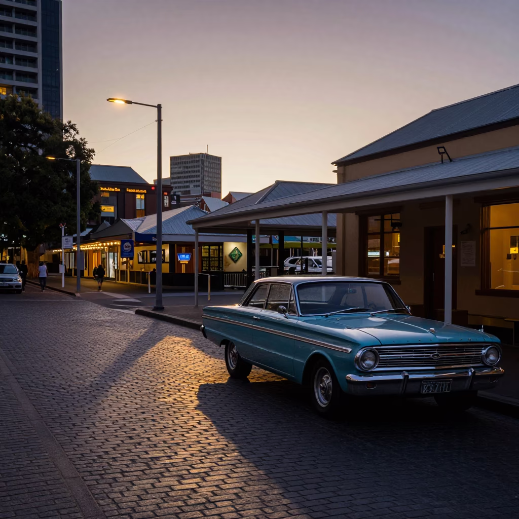 Hobart Dawn Light at The Still Hours Before Dawn Light in in Hobart, Tasmania, Australia