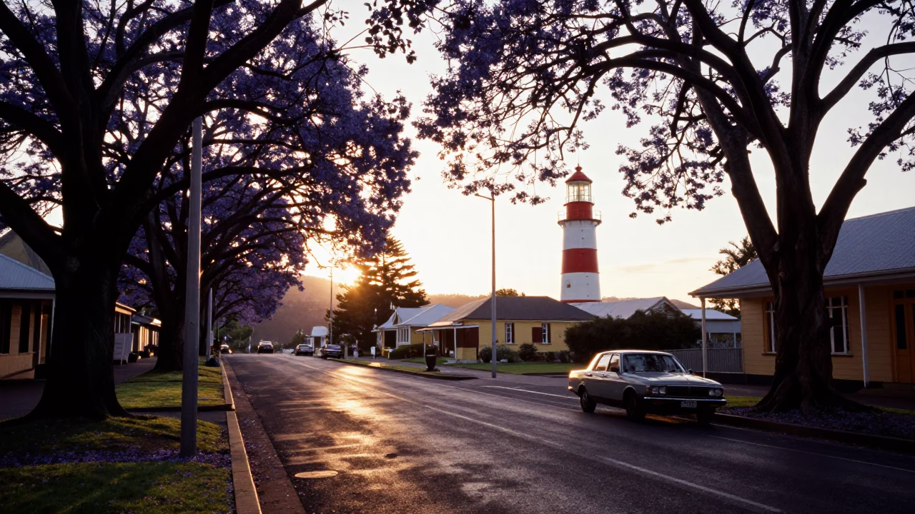 Hobart Nautical Dawn at Nautical Dawn Light in in Hobart, Tasmania, Australia
