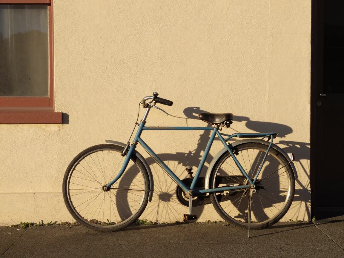Hobart Vintage Bicycle at The Late Morning Light in in Hobart, Tasmania, Australia