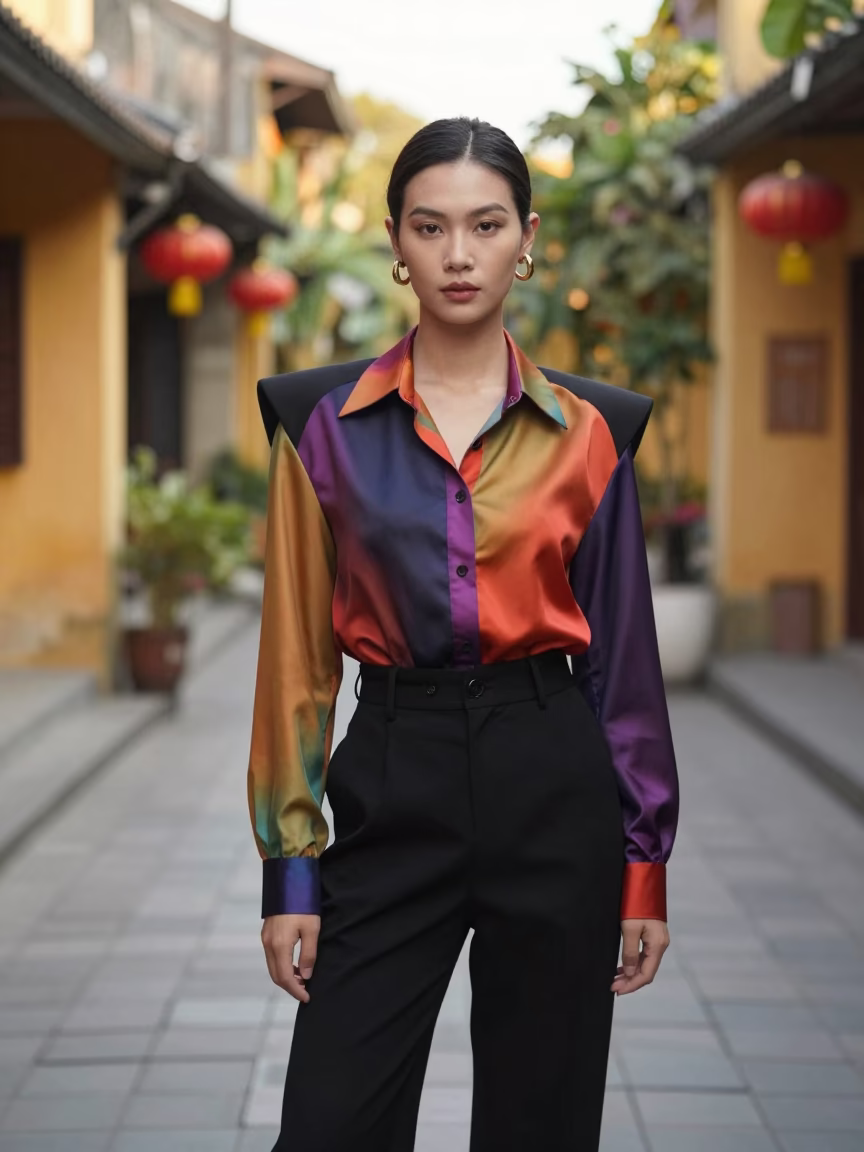 Hoi An Street Style at The Early Afternoon Light in in Hoi An, Vietnam