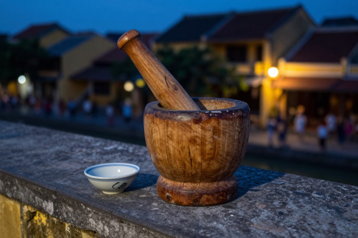 Hoi An Wooden Mortar And Pestle in in Hoi An, Vietnam