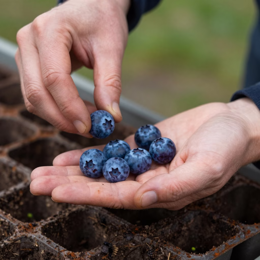 Holding Blueberries in Hobart in in Hobart, Tasmania, Australia