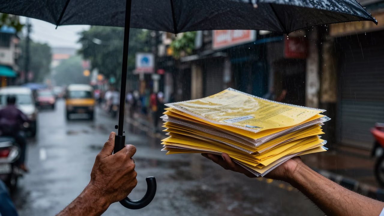 Holding Umbrella in Kolkata in in Kolkata, India