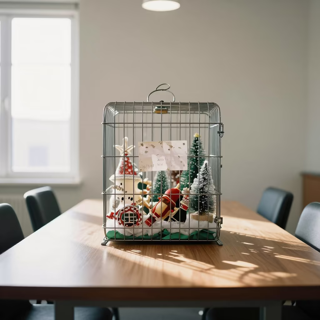 Holiday Storage Cage Boardroom Mit Ghamr in at a boardroom table before a meeting in Mit Ghamr