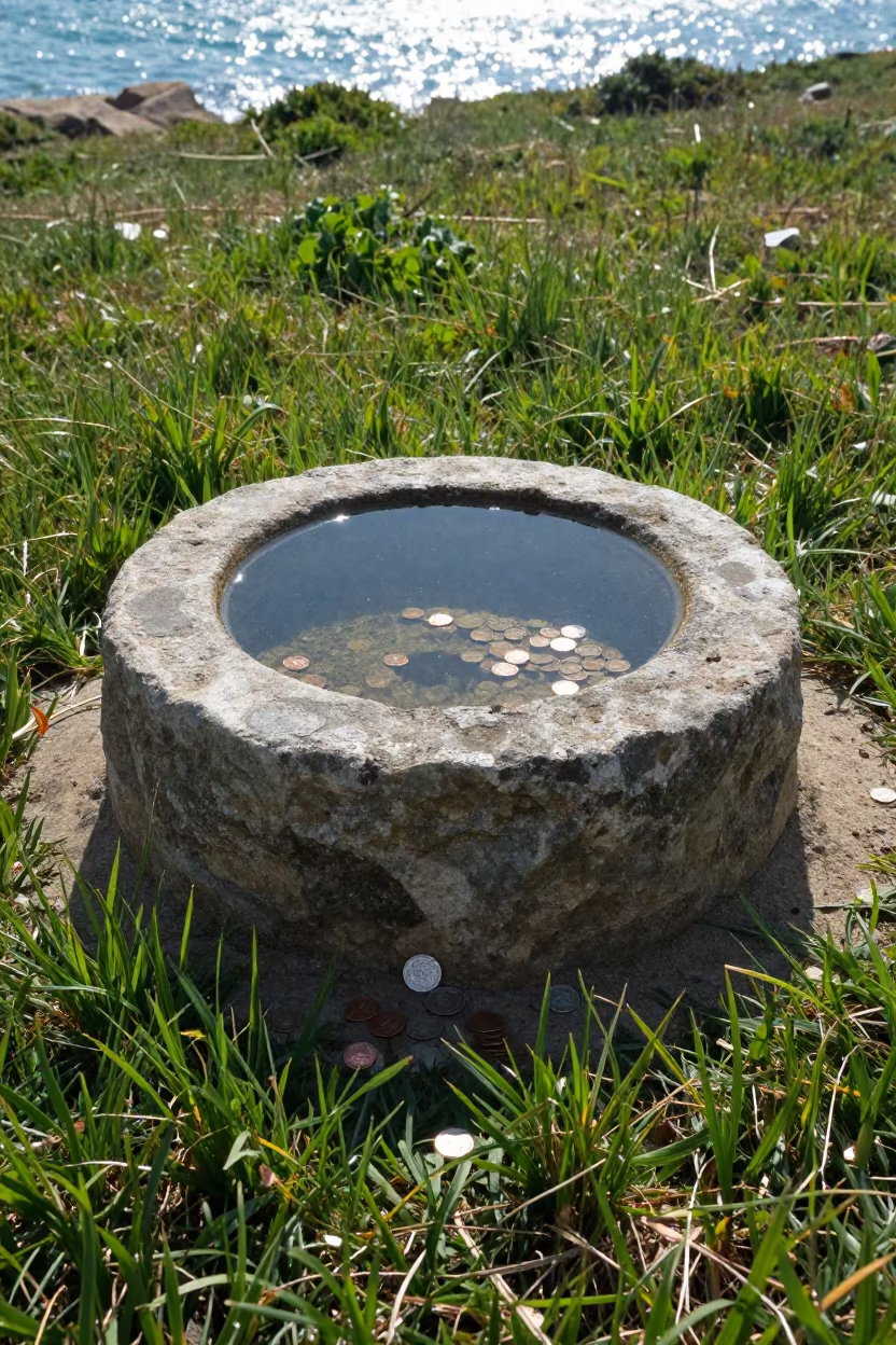 Holy Well Coins Under Seagrass in Haifa in above a seagrass meadow near Haifa