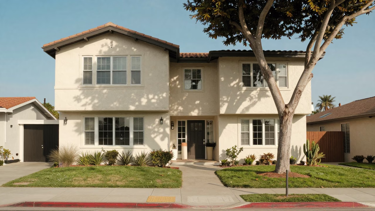 Home Exterior at The Flat Glare Of Noon Light in San Diego in in San Diego, California, United States