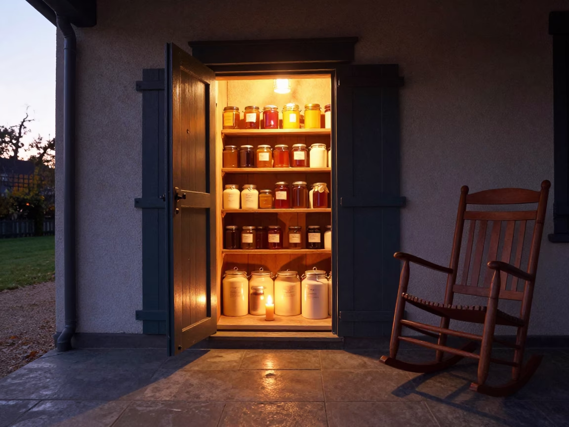 Honey Jars Flour Tins Porch Sunset Liège in on a porch with a rocking chair in Liège