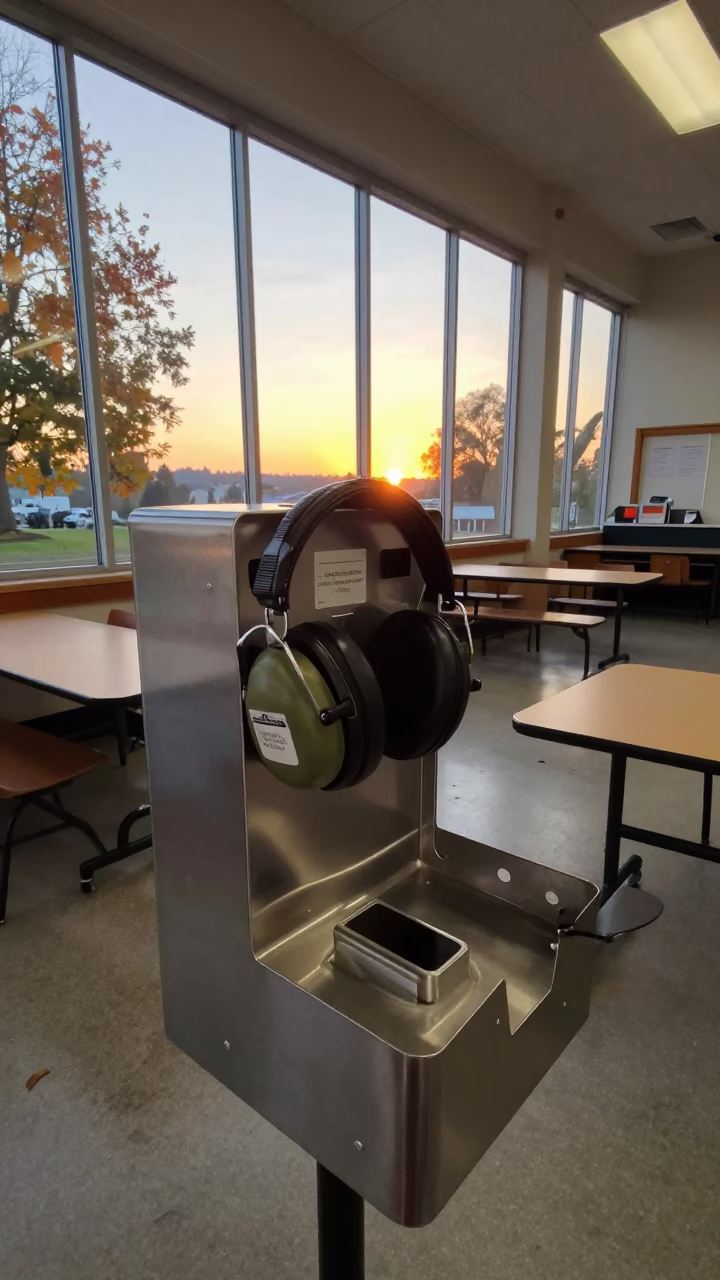 Honey Light on Flightline Dispenser in in a mess hall before service near Capitol Hill, Seattle