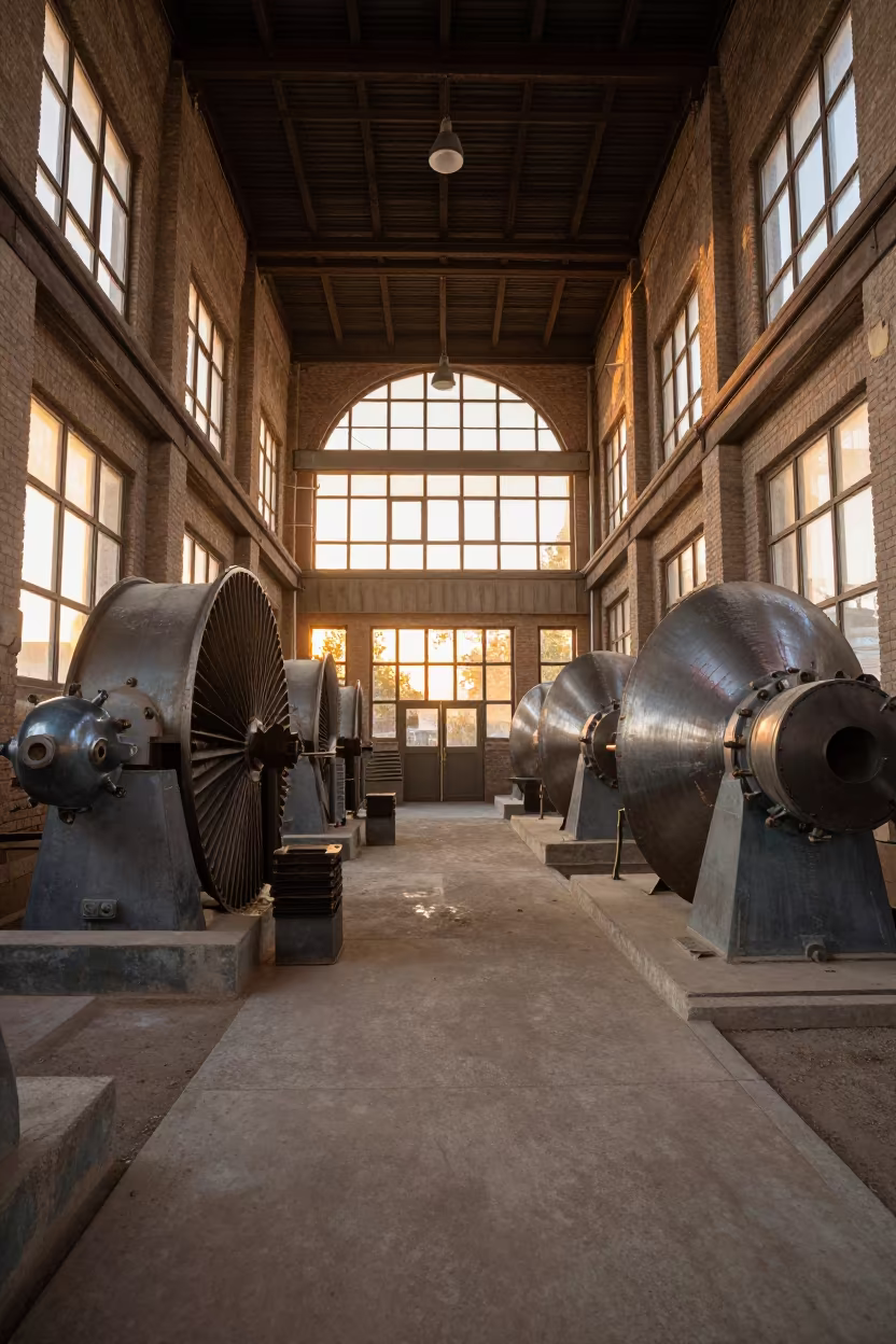 Honey Light in Kabul Grain Elevator Turbine Hall in inside a grain elevator near Kabul