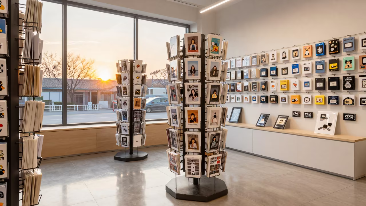 Honey Light Spinner Rack Daejeon Gift Shop in inside a retail floor display area near Daejeon