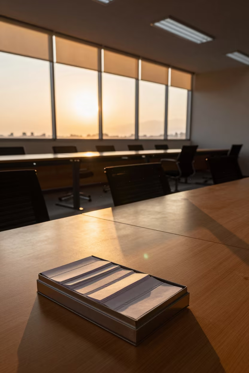 Honey Sunset Light on Conference Tray Cúcuta in inside a conference room in Cúcuta