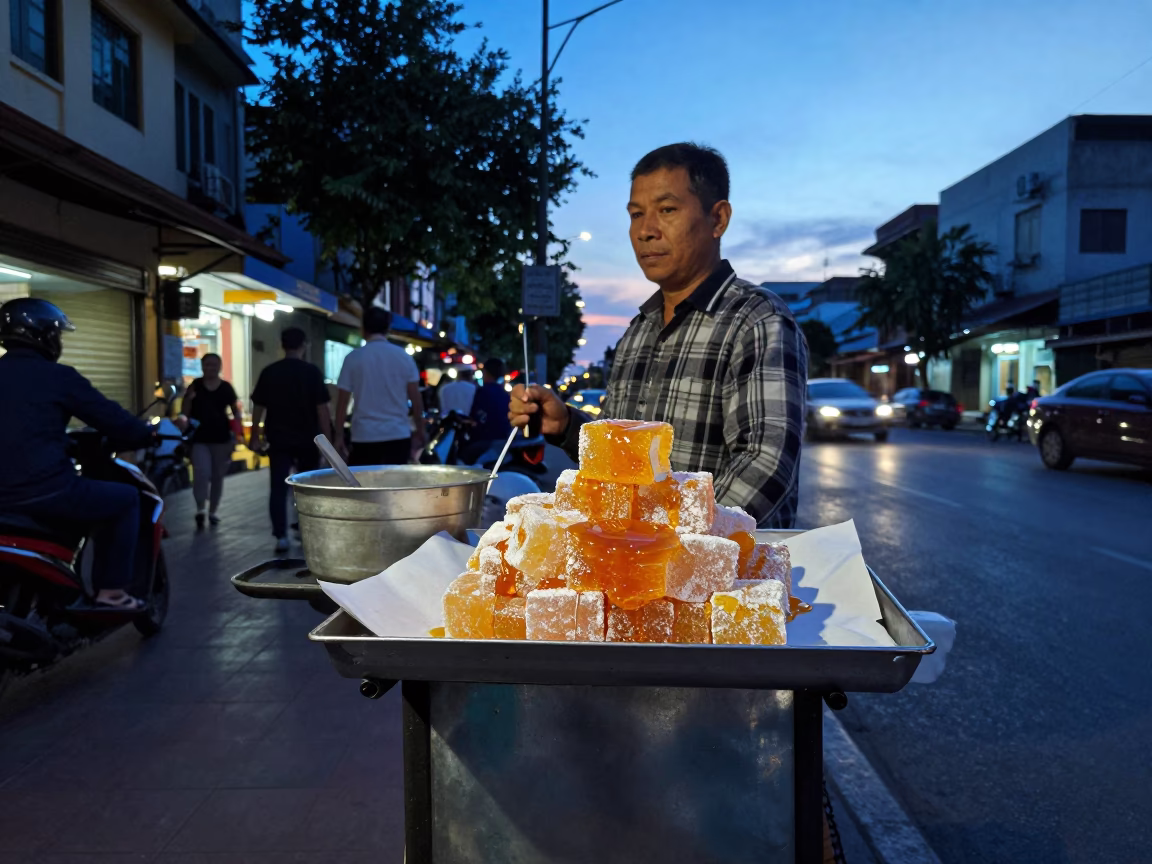 Honey Sweets in Ho Chi Minh City at Blue Hour in in Ho Chi Minh City, Vietnam