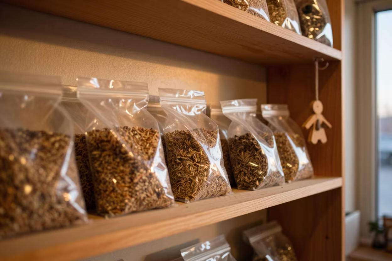 Honeyed Evening Bird Seed Shelf Tucson in inside an adoption room in Tucson