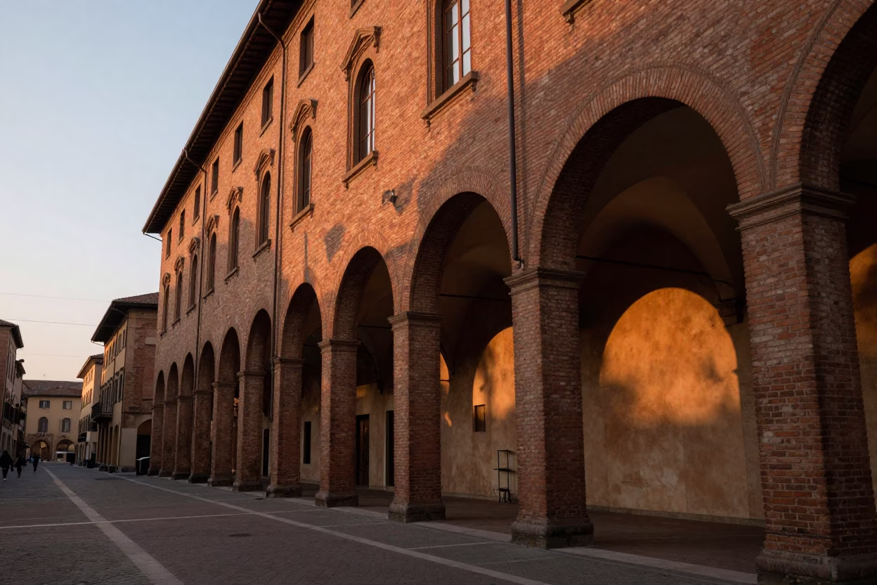 Honeyed Evening Light in Bologna Italy Historic Architecture and Street Life in in Bologna, Italy