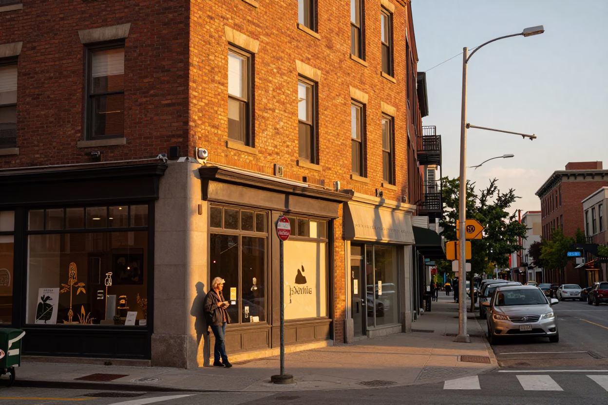 Honeyed Evening Light in Toronto Ontario Canada Street Scene with Urban Details in in Toronto, Ontario, Canada
