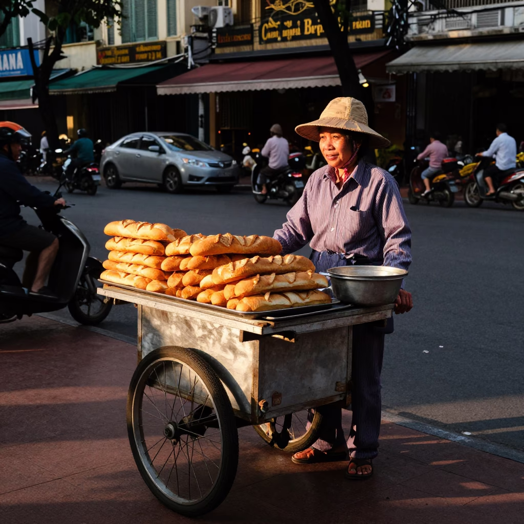 Honeyed Evening Light on Coffee in Ho Chi Minh City in in Ho Chi Minh City, Vietnam