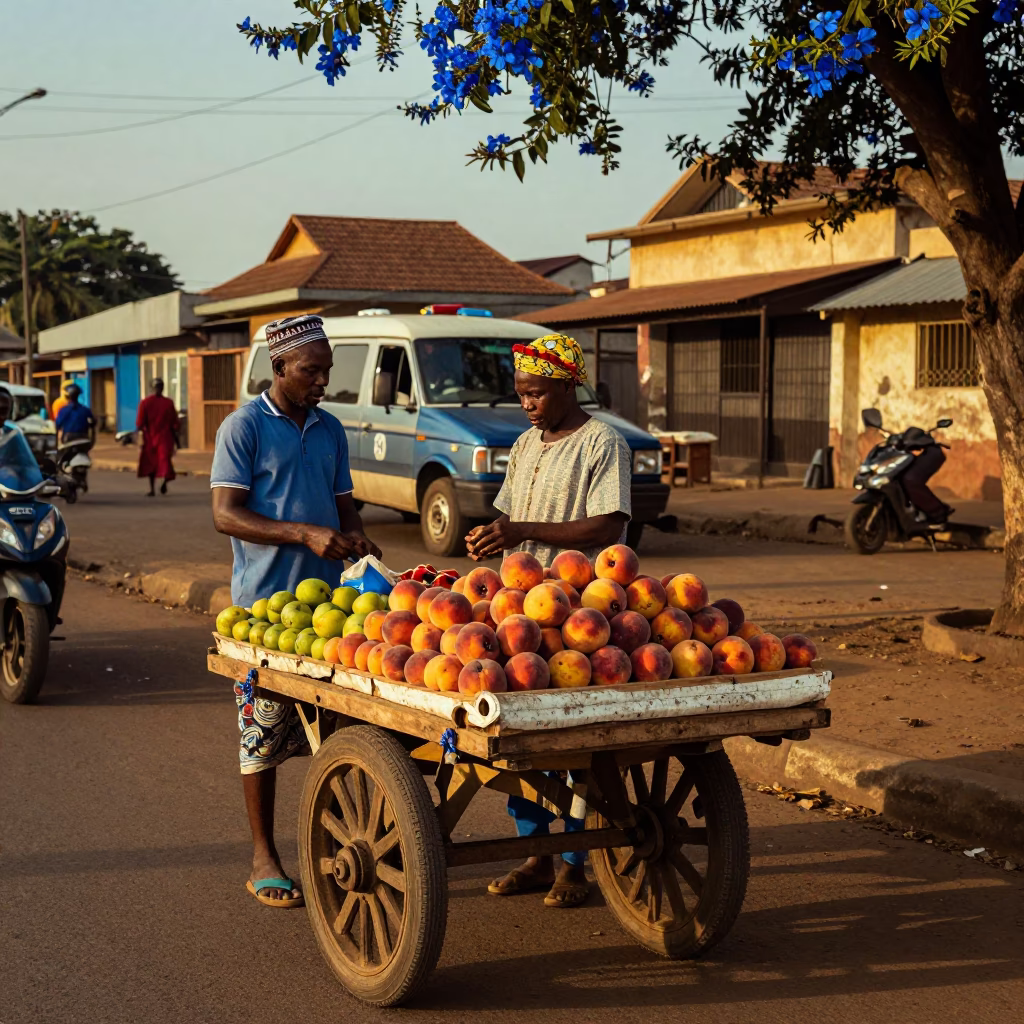Honeyed Evening Light on Evening Light in Accra in in Accra, Ghana