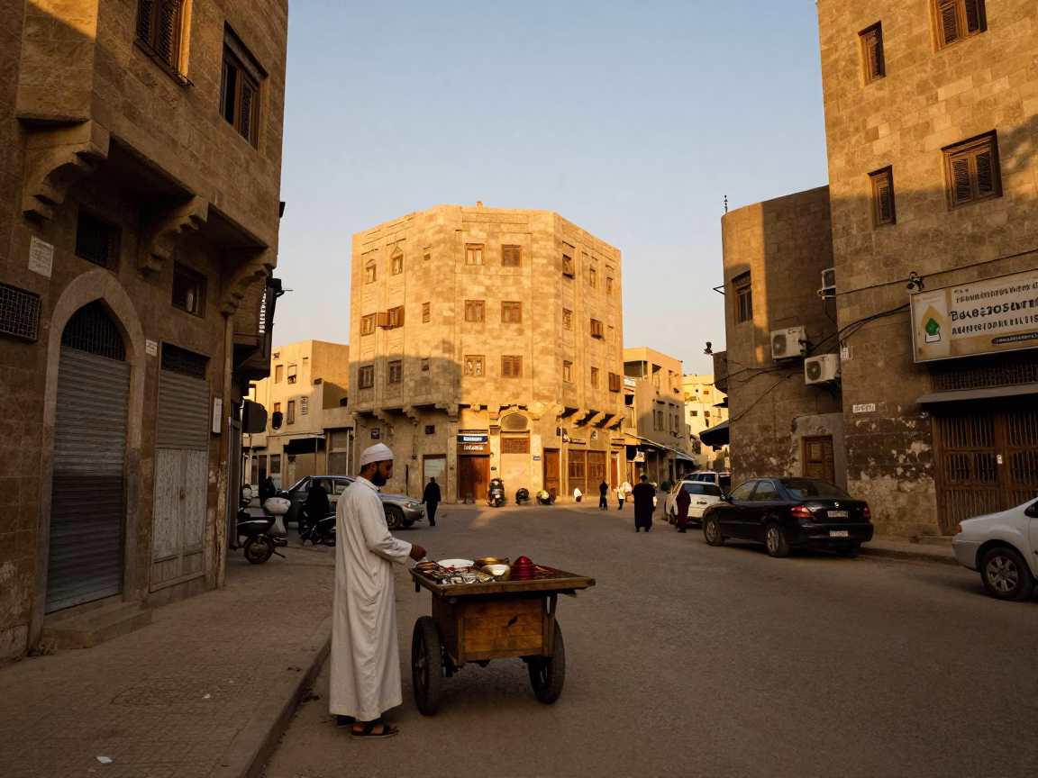 Honeyed Evening Light on Evening Light in Cairo in in Cairo, Egypt