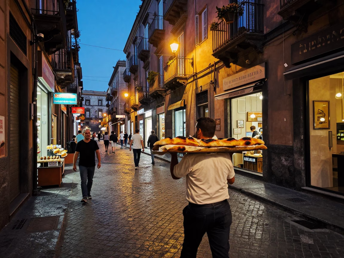 Honeyed Evening Light on Evening Light in Naples in in Naples, Italy