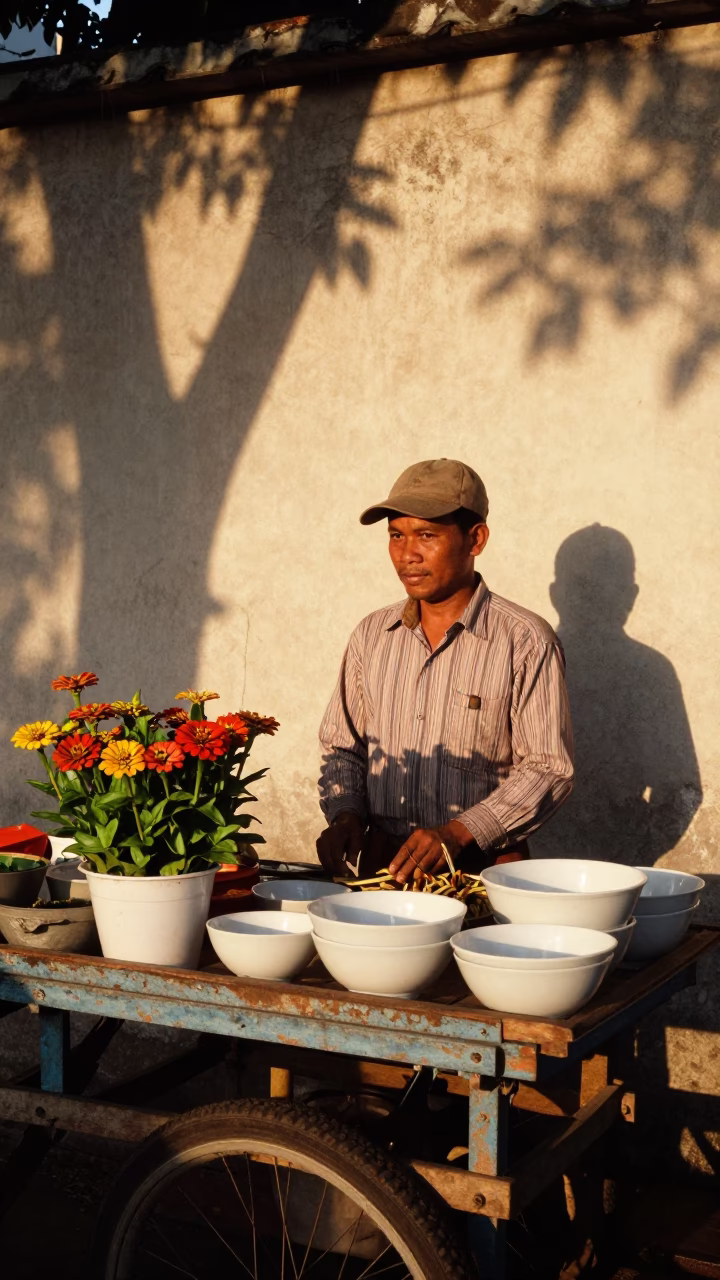 Honeyed Evening Light on Evening Light in Surabaya in in Surabaya, Indonesia