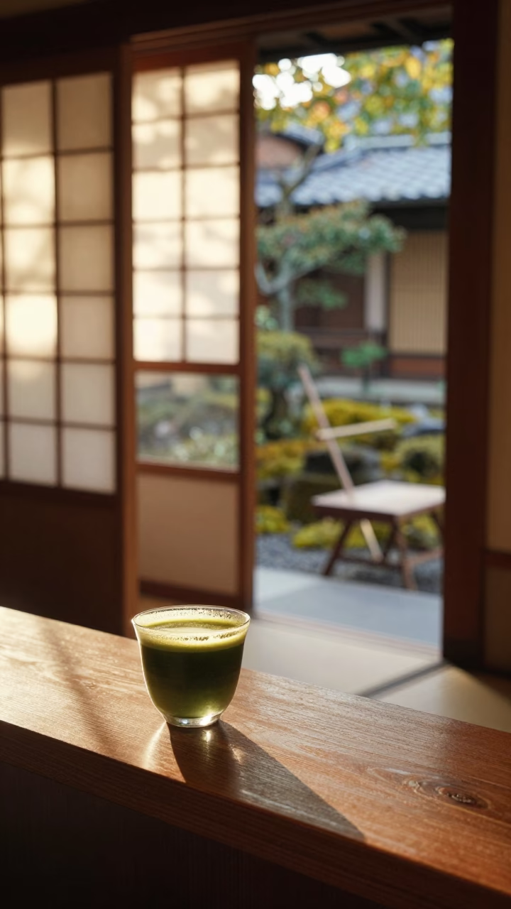 Honeyed Evening Light on Garden Rake in Kyoto in in Kyoto, Japan