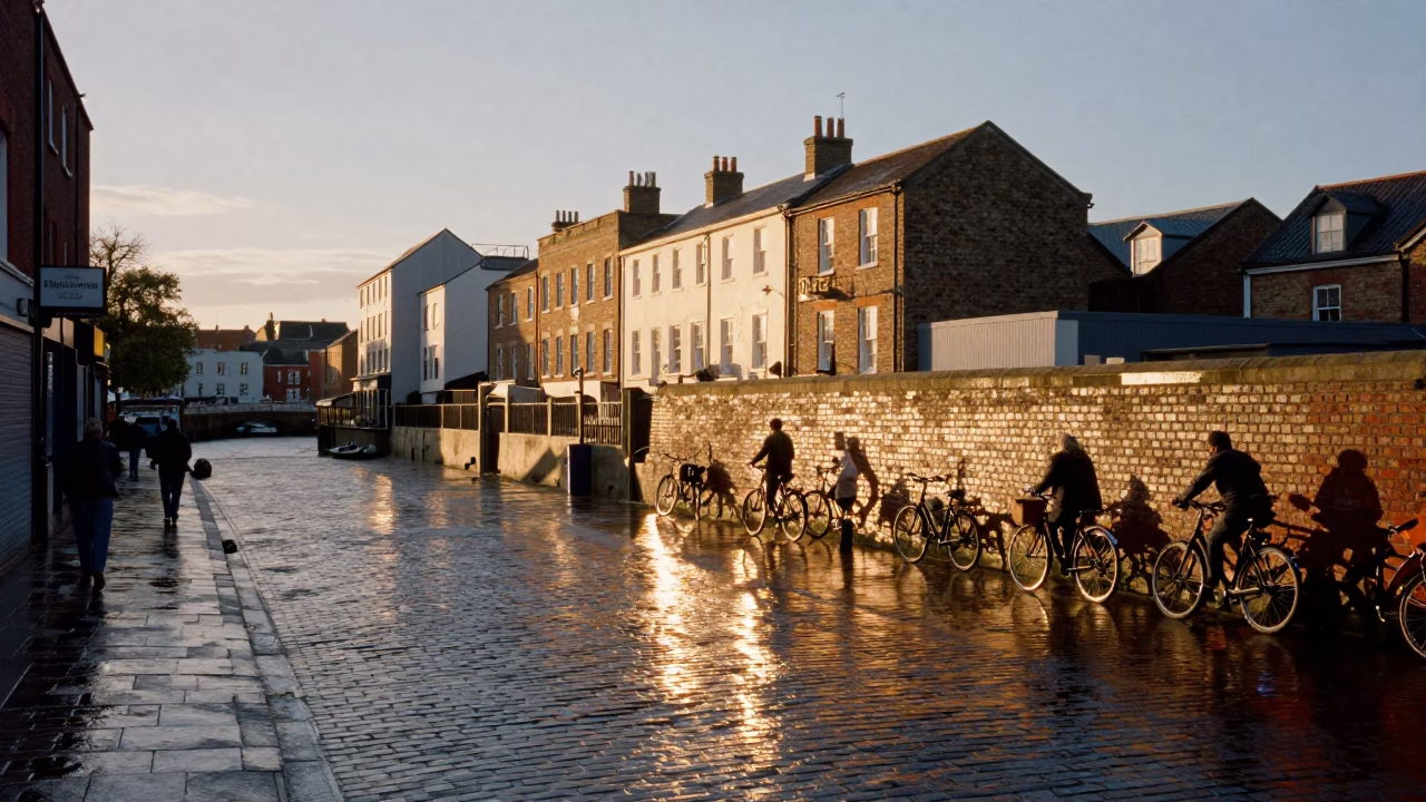 Honeyed Evening Light on Light Reflecting in Bristol in in Bristol, United Kingdom
