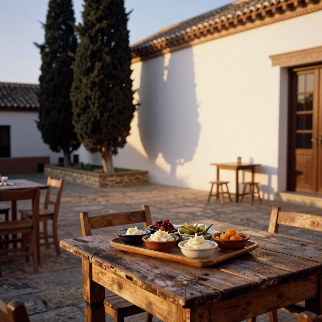 Honeyed Evening Light on Local Dining in Granada in in Granada, Spain