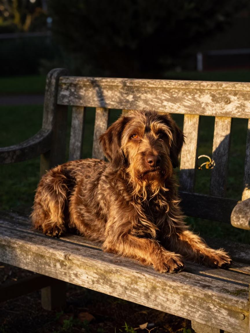 Honeyed Evening Light on Pointing Griffon in Melbourne in in Melbourne, Victoria, Australia