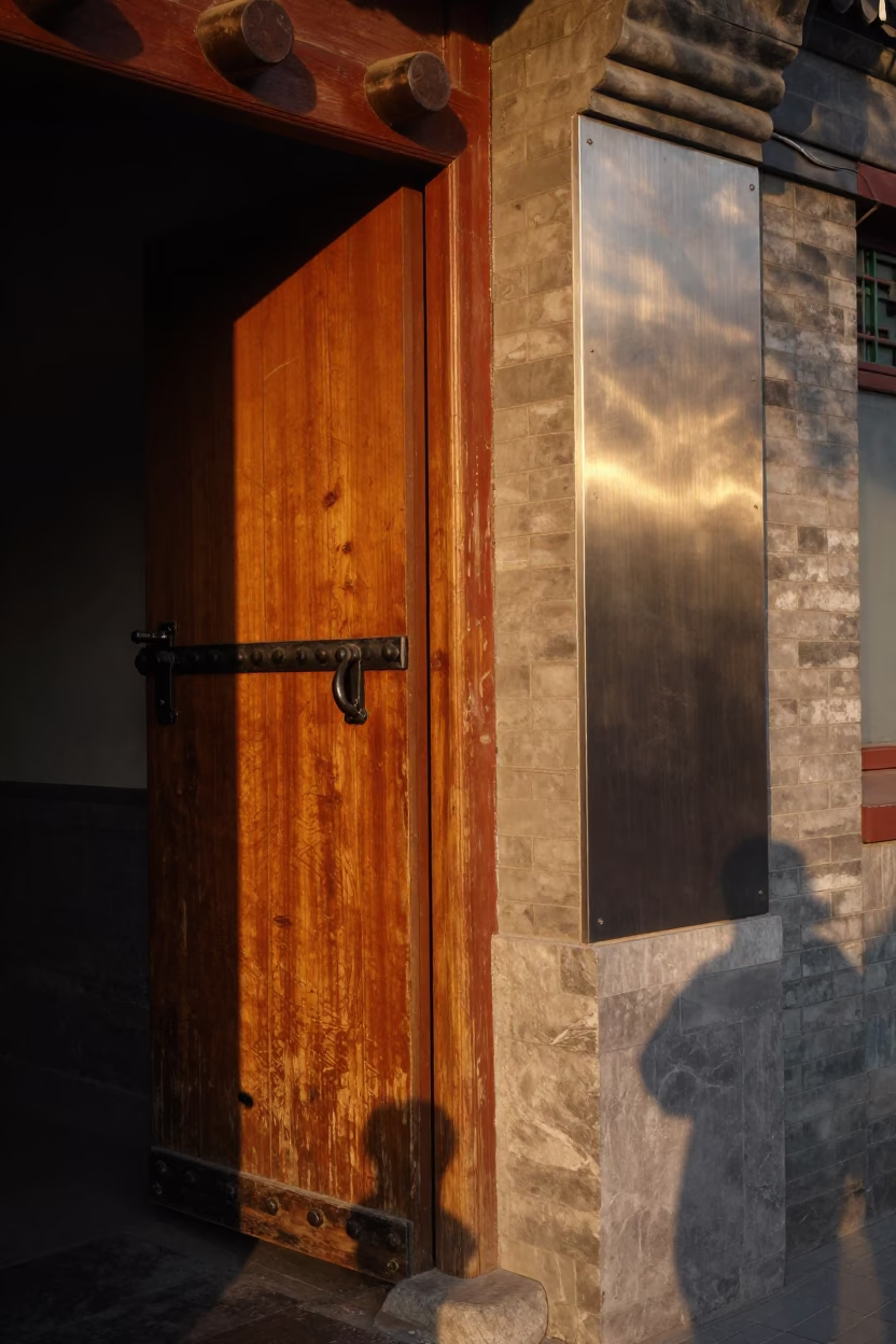 Honeyed Evening Light on Street Scene in Beijing in in Beijing, China