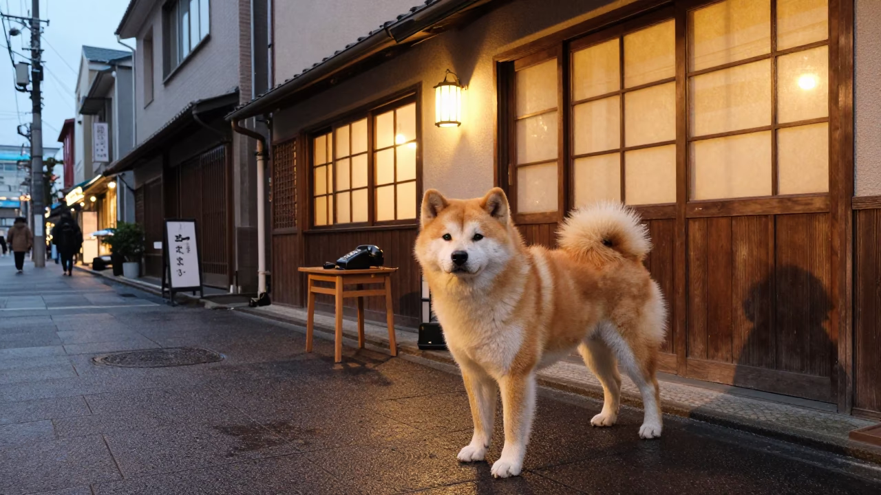 Honeyed Evening Light on Street Scene in Sapporo in in Sapporo, Japan
