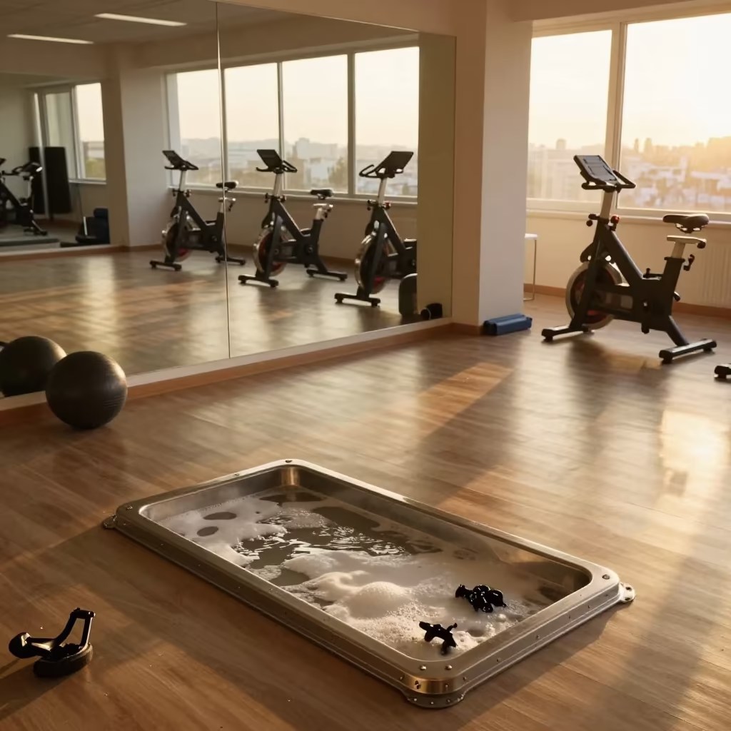 Honeyed Evening Spin Bike Pedal Washer in Gaziantep Studio in inside a yoga studio before the session begins near Gaziantep