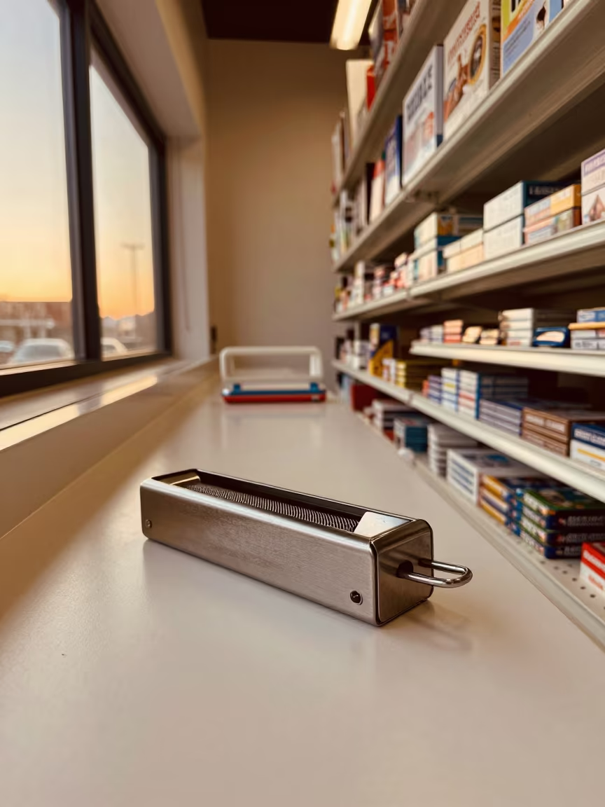Honeyed Light on Cheese Cutter in Baltimore Store in beside a seasonal endcap near the sales floor in Baltimore