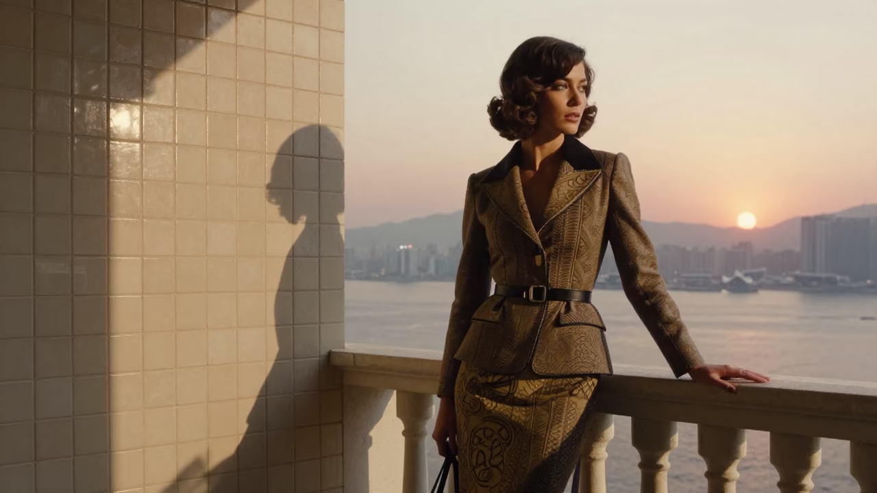 Hong Kong Fashion Portrait at As The Sun Drops Toward The Horizon in in Hong Kong, Hong Kong