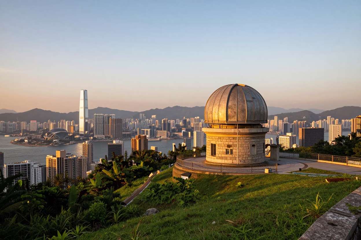 Hong Kong Kowloon Park at Sunset Light in in Hong Kong, Hong Kong