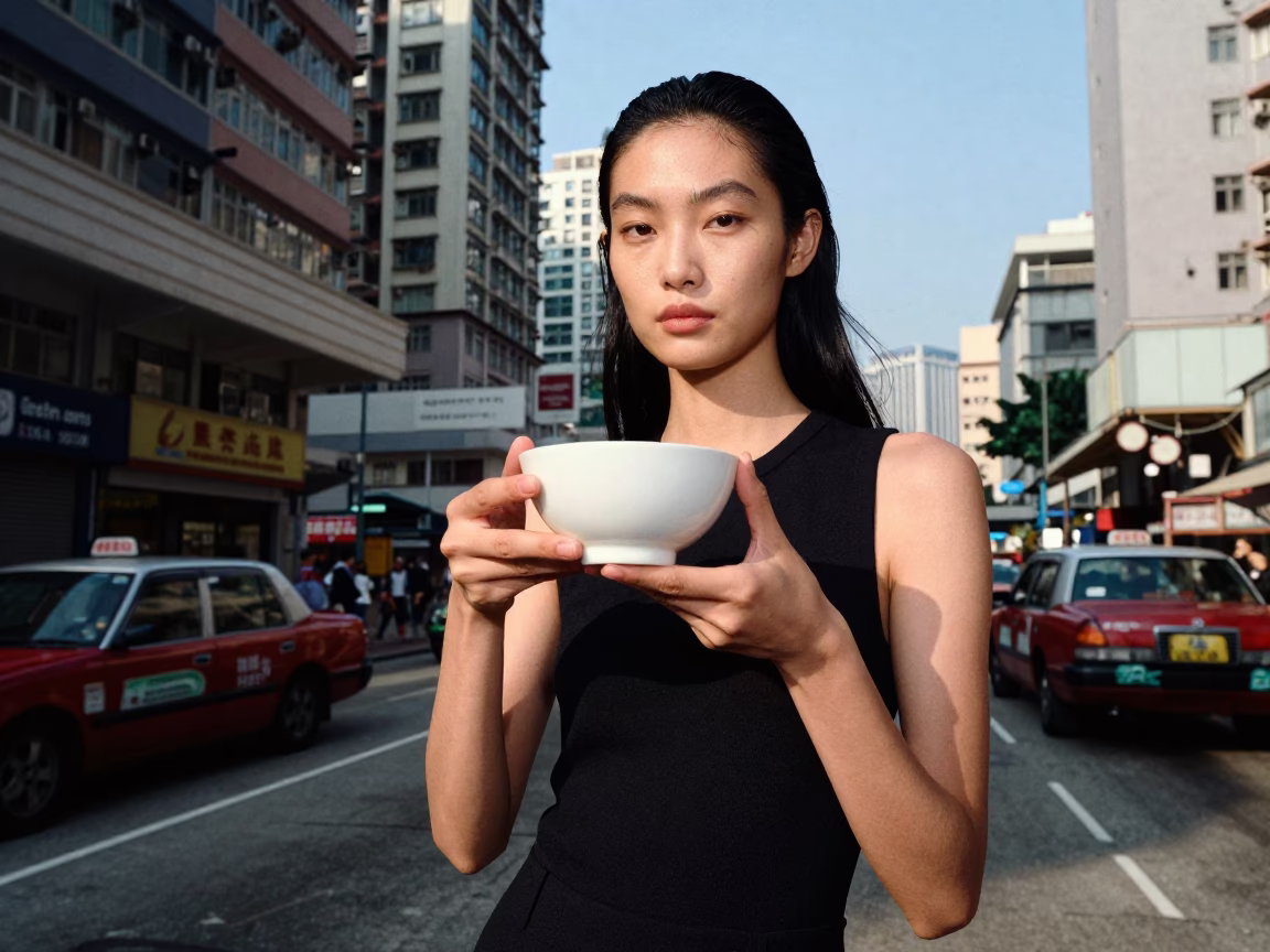 Hong Kong Model at The Late Morning Light in in Hong Kong, Hong Kong