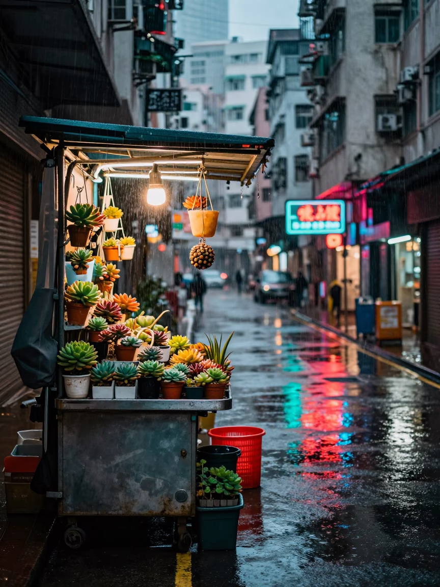 Hong Kong Vendor Stall in in Hong Kong, Hong Kong