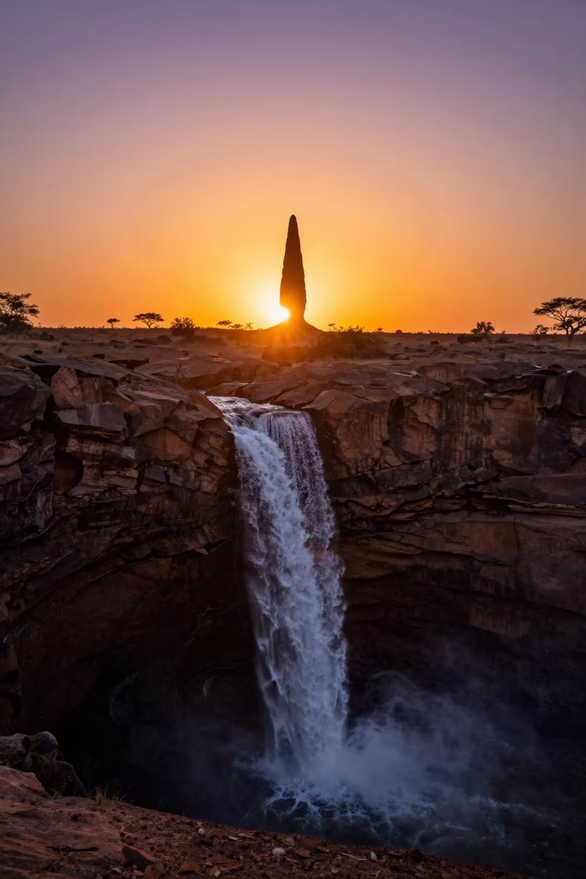 Hoodoo Spire Silhouette Sunset Gusau in near Gusau