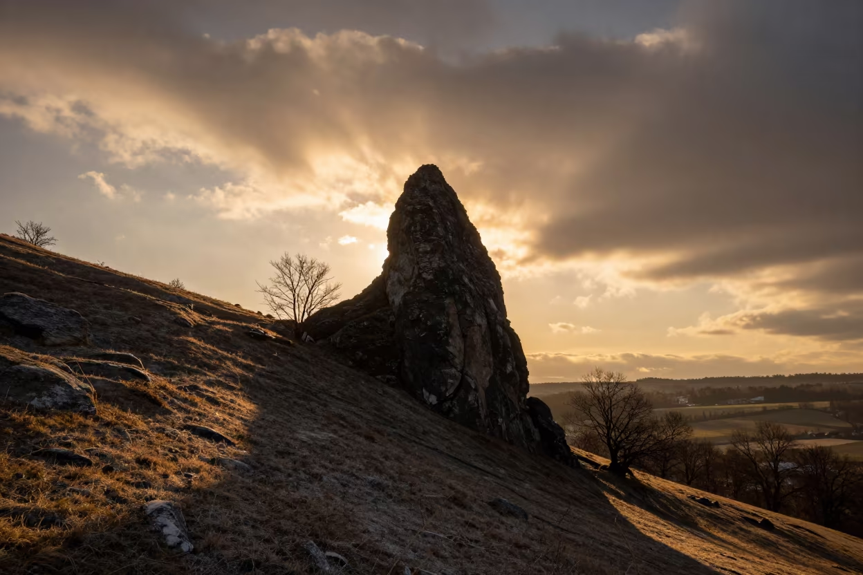 Hoodoo Spire Sunset Rhine Valley in in the Rhine Valley
