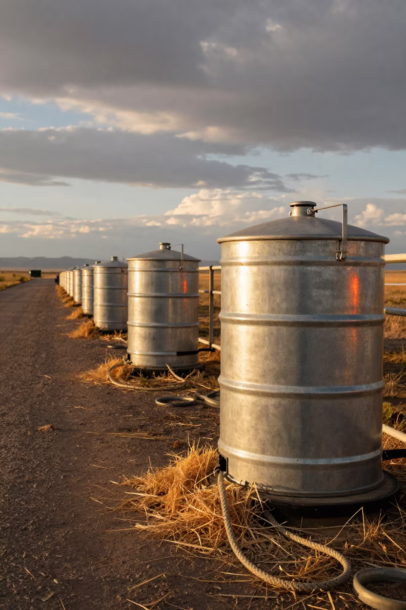 Hoof Bath Cabinet in New Mexico Feedlot in along a feedlot lane in New Mexico