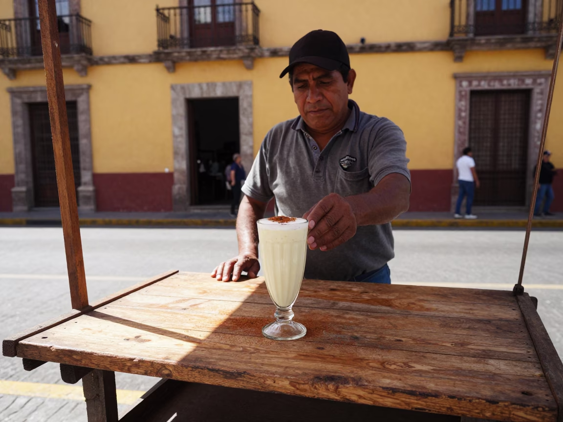Horchata in Guadalajara at The Flat Glare Of Noon Light in in Guadalajara, Mexico