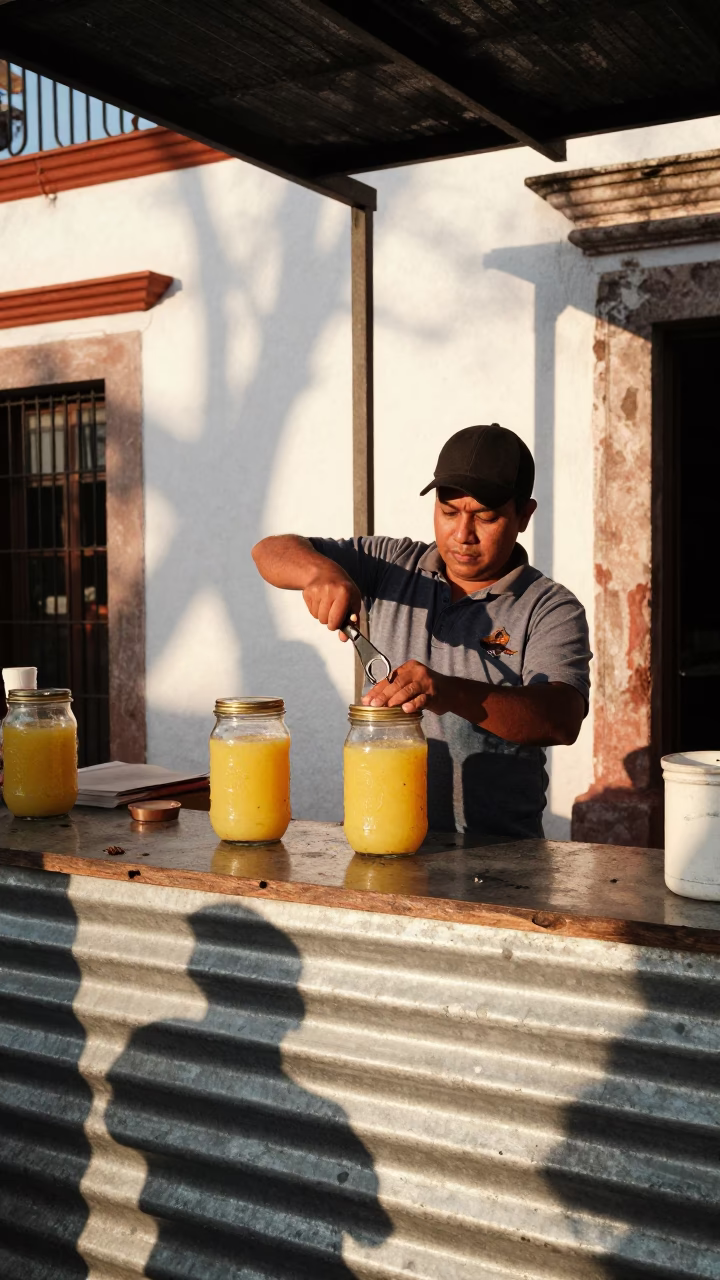 Horchata Jar in Merida in in Merida, Mexico